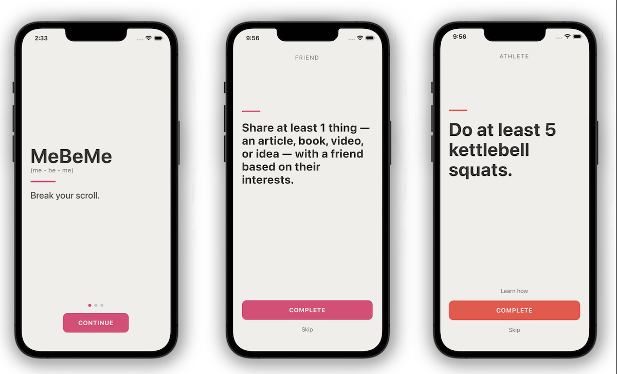 MeBeMe app launches to interrupt doomscrolling with small real-world tasks