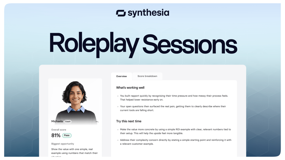 Synthesia adds AI roleplay tool to test workplace training